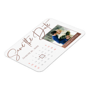 Imitate Rose Gold Save the Date Foto Magnet