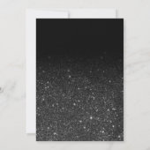 Imitate Rose Gold schwarzer Glitzer 30. Geburtstag Einladung (Rückseite)