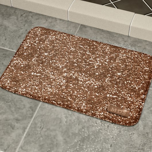 Imitate Rose Gold Sparkone Glitzer Bath Mat Badematte