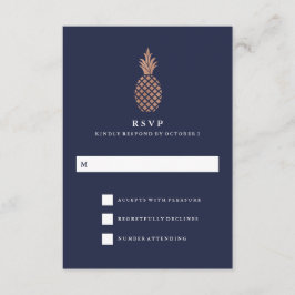Imitate Rose Gold und Ananas Hochzeit RSVP