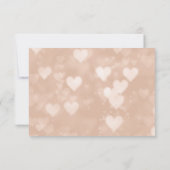 Imitate Rose Gold und Black Bokeh Herz Hochzeit RS RSVP Karte (Rückseite)