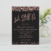 IMITATE ROSE GOLD Vow Erneuerungs-Jahrestag Einlad Einladung (Stehend Vorderseite)