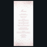 Imitate Rose Goldene Foil Confetti Speisekarte Menükarte<br><div class="desc">Moderne und elegante Speisekarte mit Imitaten Rose Goldfolie Konfetti Punkte mit pinstripes Muster. Das sind Imitate Rose Goldfolie - es wird KEINE Rose Goldfolie geben. Die perfekte Speisekarte für Hochzeiten,  Brautpartys,  Babyduschen,  Verlobungen Partys und andere Veranstaltungen.</div>