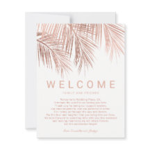 Imitate Rose Goldene Tropenpalme Begrüßung Hochzei