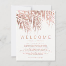 Imitate Rose Goldene Tropenpalme Begrüßung Hochzei Einladung