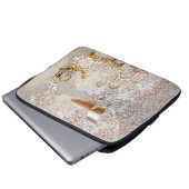 Imitate Rose Goldener Blumenwirbel Schmetterling Laptopschutzhülle (Vorne Knopf)