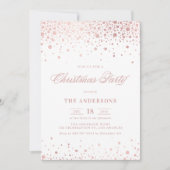 Imitate Rose Goldenes Foil Confetti Party Einladung (Vorderseite)