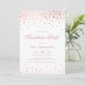 Imitate Rose Goldenes Foil Confetti Party Einladung (Stehend Vorderseite)
