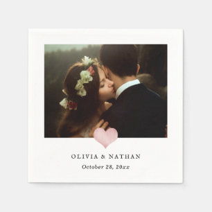 Imitate Rose Goldenes Herz   Chic Foto Wedding Serviette