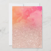 Imitate Rose goldfarben ombre Aquarell Sweet 16 Einladung (Rückseite)