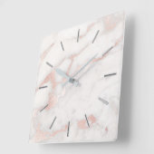Imitate Rose goldfarbener Marmorstein elegant Quadratische Wanduhr (Winkel)