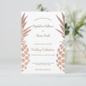 Imitate Rose Goldfolie Ananas Hochzeit Einladung (Stehend Vorderseite)
