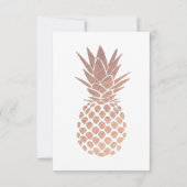 Imitate Rose Goldfolie Ananas Hochzeit Einladung (Rückseite)