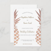 Imitate Rose Goldfolie Ananas Hochzeit Einladung (Vorne/Hinten)