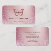 IMITATE Rose Goldfolie Schmetterling Visitenkarte (Vorne/Hinten)