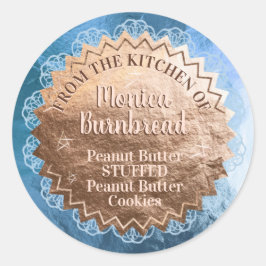 Imitate Rose Goldfolie Spitze aus der Küche Runder Aufkleber