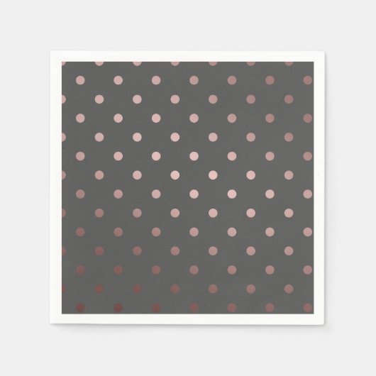Imitate Rose Goldgraue Polka-Punkte Serviette (Vorderseite)