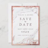 Imitate Rose Goldmarmor Luxus modern Save the Date (Vorderseite)