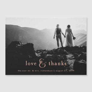 Imitate Rose Goldmaße  Foto Vielen Dank Magnetkarte