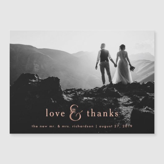 Imitate Rose Goldmaße| Foto Vielen Dank Magnetkarte (Vorderseite)