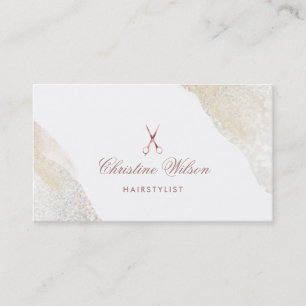 Imitate Rose Goldschere Haarstylistin Visitenkarte