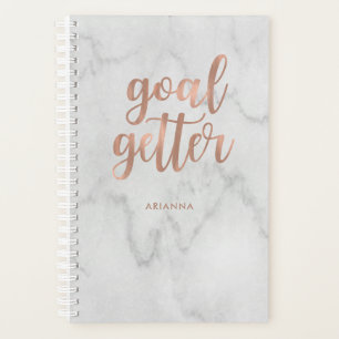 Imitate Rose Goldtypografie auf Marmor Goal Gett Planer