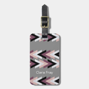 Imitate Rose goldweißer Marmor lila schwarz geomet Gepäckanhänger