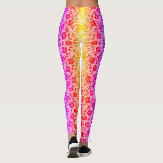 Imitate Rose Lace Fishnet farbige Leggings (Rückseite)