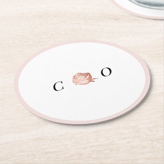 Imitate Rose Runder Pappuntersetzer (Angewinkelt)