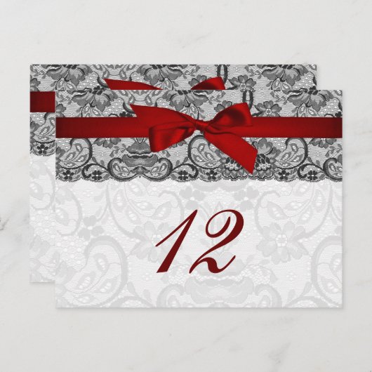 Imitate, rot und schwarz, Tischnummern (Vorne/Hinten)