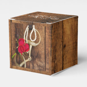 Imitate Rote Rosen Stall Holz Western Hochzeit Geschenkschachtel