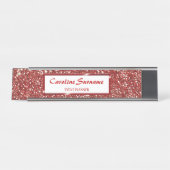 Imitate Roter Glitzer Textur Aussehen und Individu Schreibtischnamensplakette (Vorderseite )