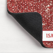 Imitate Roter Glitzer Textur mit Individuelle Name Mousepad (Ecke)