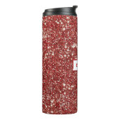 Imitate Roter Glitzer Textur mit Individuelle Name Thermosbecher (Nach links gedreht)