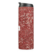 Imitate Roter Glitzer Textur mit Individuelle Name Thermosbecher (Nach rechts gedreht)