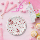 Imitate Rotes Blutspatter Halloween-Party Pappteller (Party)