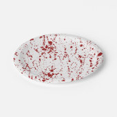 Imitate Rotes Blutspatter Halloween-Party Pappteller (Schrägansicht)