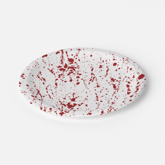 Imitate Rotes Blutspatter Halloween-Party Pappteller (Schrägansicht)