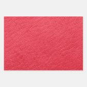 Imitate Rotes Leder Textur Wrapping Geschenkpapier Set (Vorderseite 2)