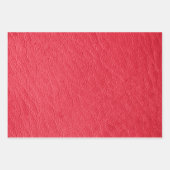 Imitate Rotes Leder Textur Wrapping Geschenkpapier Set (Vorderseite)