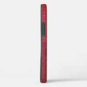 Imitate Rotes Leder Weißes Monogramm Personalisier Case-Mate iPhone Hülle (Rückseite / Rechts)