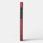 Imitate Rotes Leder Weißes Monogramm Personalisier Case-Mate iPhone Hülle (Rückseite / Links)