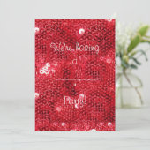 Imitate rotes Muster-Bild Einladung (Stehend Vorderseite)