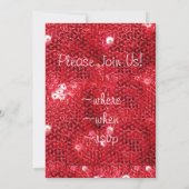 Imitate rotes Muster-Bild Einladung (Rückseite)