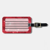 Imitate rotes Muster-Bild Gepäckanhänger (Vorderseite horizontal)