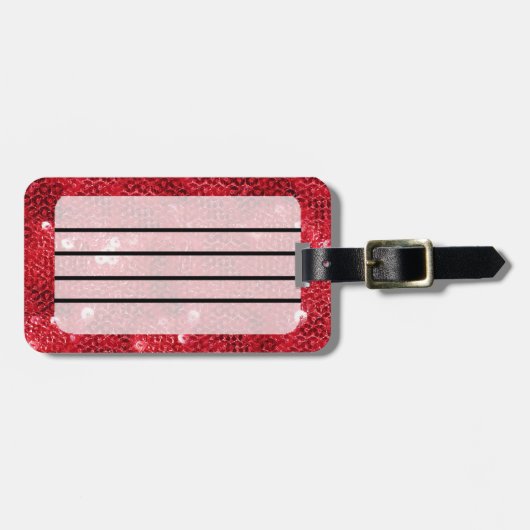 Imitate rotes Muster-Bild Gepäckanhänger (Vorderseite horizontal)