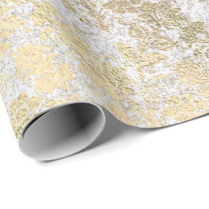 Imitate Royal Gold Floral Pulver Bläschen Bläschen Geschenkpapier