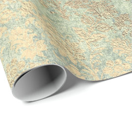 Imitate Royal Gold Floral Pulver Blumenzange Geschenkpapier