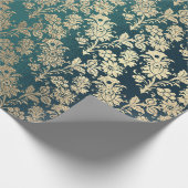 Imitate Royal Gold Floral Pulver Blumenzwiebeln Aq Geschenkpapier (Ecke)