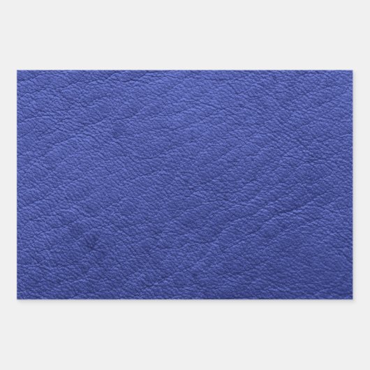 Imitate Royal Navy Blue Leather Texture Geschenkpapier Set (Vorderseite 2)